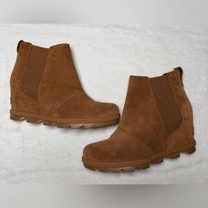 Sorel Joan of Arctic Suede Wedge Chelsea Boot,Size-8.5